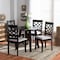 Baxton Studio Mya Grey Upholstered and Dark Brown Finished Wood 5-Piece Dining Set 172-9728-10896 - alternate 2